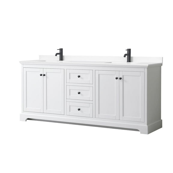 Wyndham Collection WCV232380DWBWCUNSMXX Avery 80" Free Standing Double Basin Vanity Set -