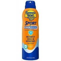 Banana Boat Sport Cool Zone Clear Sunscreen Spray SPF 30 Refreshing, Clean Scent 6.0 oz Pack of 3