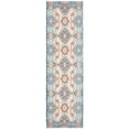 thumbnail image 2 of SAFAVIEH Saffron Everette Floral Cotton Runner Rug, Cream/Blue, 2'3" x 8', 2 of 7