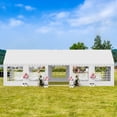 thumbnail image 6 of 16x32FT Party Tent Heavy Duty PVC Wedding Event Shelters White Upgraded Galvanized Ripple Canopy with Large Roof Removable Sidewalls & 3 Storage Bags 600D Oxford Commercial, 6 of 8
