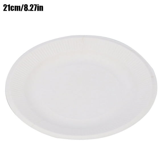 Xiao Hua 8-inch circular paper tray, convenient and affordable, suitable for daily use, safe and convenient, can be used to hold hot and cold food (30 pieces), white