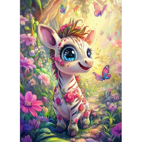 wooden puzzle Flower - Crowned Unicorn Intelligent Game Fit togather a magic Art for home Decoration or Prensent 300 pieces