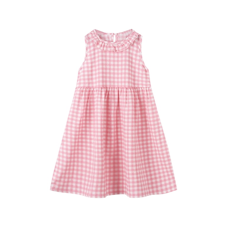 WQQZJJ Toddler Girls Princess Dress Cute Doll Collar Sleeveless Dress  Summer Fashion Printed Cotton Party Mini Dresses - Walmart.com