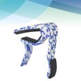 thumbnail image 2 of KAKOWELY Guitar Capo Classical Folk Guitar Inflectors Ballad Guitar Capo Electric and Wood Guitar Picks Quick Change Tune Clamp Key Trigger (Blue and White Porcelain), 2 of 4