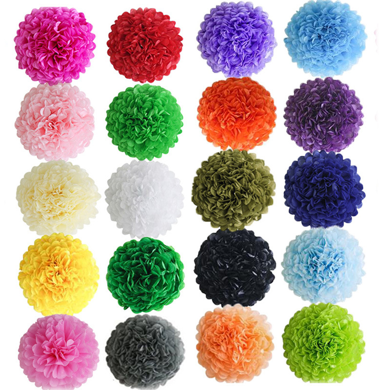16PCS Paper Pom Poms Tissue Paper Flower Hanging Paper Flower Balls