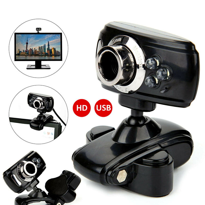 USB HD Webcam Web Cam Camera & Microphone Mic 3 LED PC Laptop Skype Al