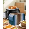 thumbnail image 4 of Blue Brown Toaster Cover 2 Slice, Small Kitchen Appliance Covers, Farmhouse Wood Grain Vintage Vertical Striped Toaster Oven Cover with Loop, Bread Machine Cover Polyester Dust Cover Protection, 4 of 4
