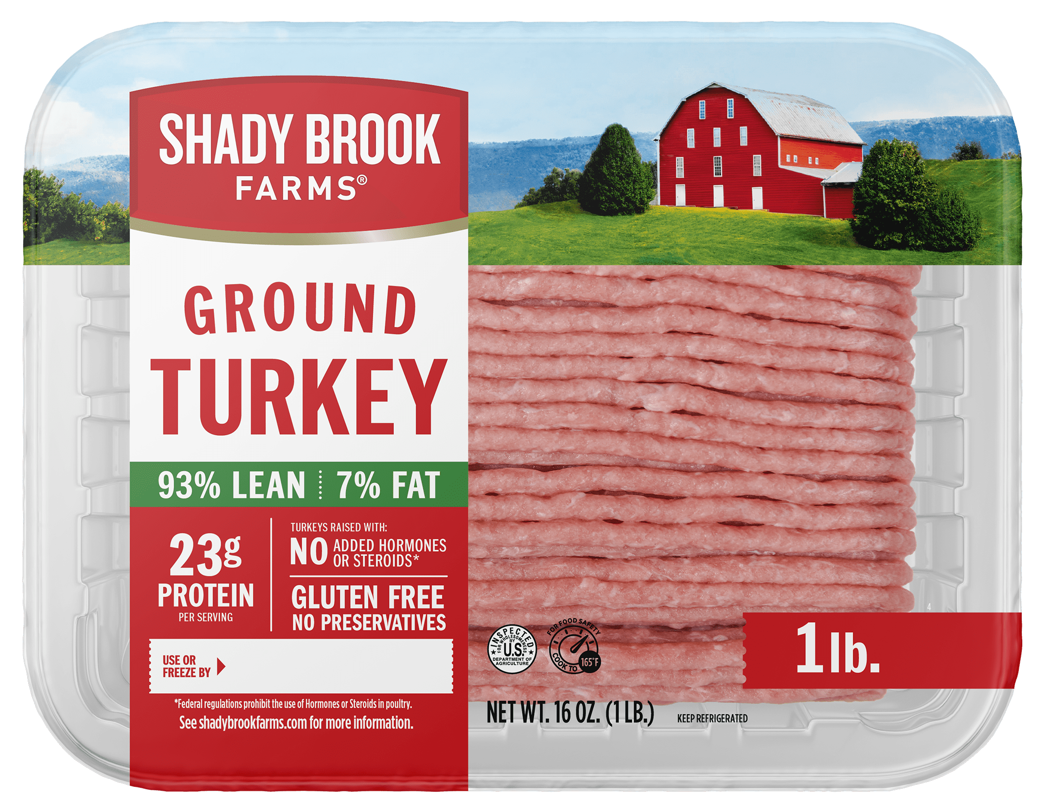 Shady Brook Farms Ground Turkey Breast, 98/2%, Tray, 1 Pound, 24