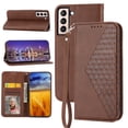 thumbnail image 1 of Feishell Compatible with Samsung Galaxy S22 5G Slim Wallet Case with ID Credit Card Slots & Wrist Strap,Shockproof PU Leather Magnetic Closure Folio Flip Kickstand Protective Phone Cover,Brown, 1 of 9