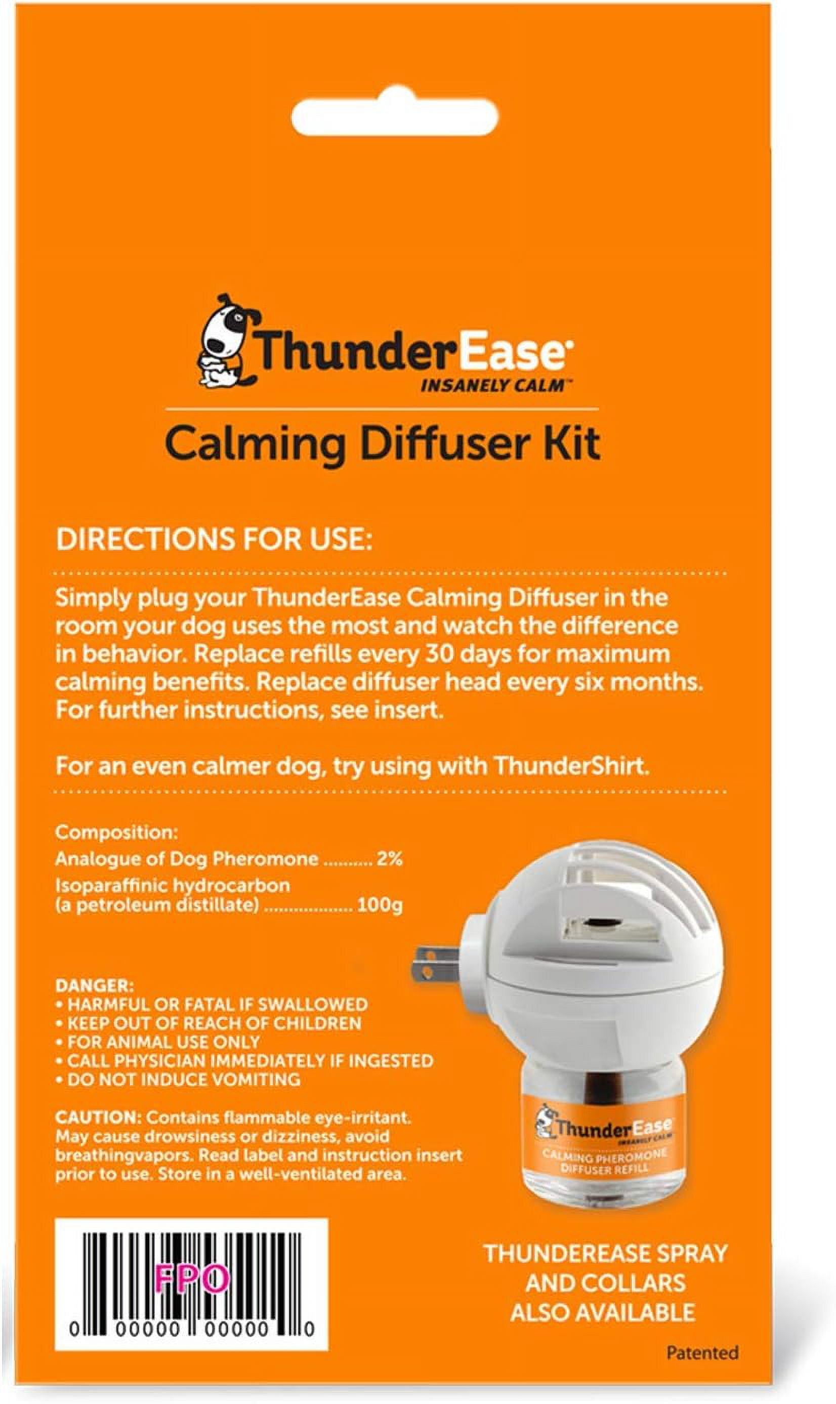 ThunderEase Dog Calming Pheromone Diffuser Kit Powered by ADAPTIL Vet Recommended to Relieve Separation Anxiety, Stress Barking and Chewing