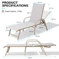 thumbnail image 4 of Crestlive 2-Piece Aluminum Patio Pool Chaise Lounge, 5-Position, Mix Color, 4 of 8