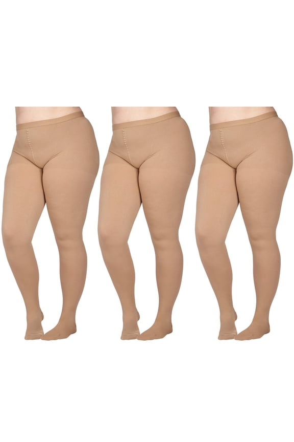 3-Pack Women Compression Pantyhose by Absolute Support 20-30mmHg Beige 5XL