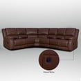 thumbnail image 5 of Ellesophas 6-Seat PU Leather Reclining Sectional Sofa Set with Footrest, Wide Padded Armrests, Removable Backrest, Perfect for Living Room & Home Theater, Brown, 5 of 9