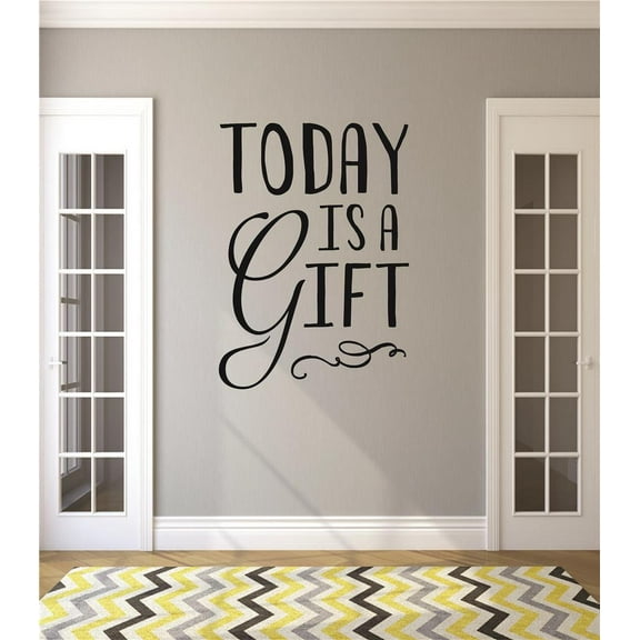Custom Wall Decal Today is a gift Quote Peel & Stick Sticker Vinyl Wall Decal 16x24 Inches