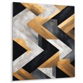 thumbnail image 2 of Designart "Black and gold Geometric tiles 2 In Gold and Black"Geometric Metal Wall Art Gold Modern Office Room Wall Art, 2 of 6
