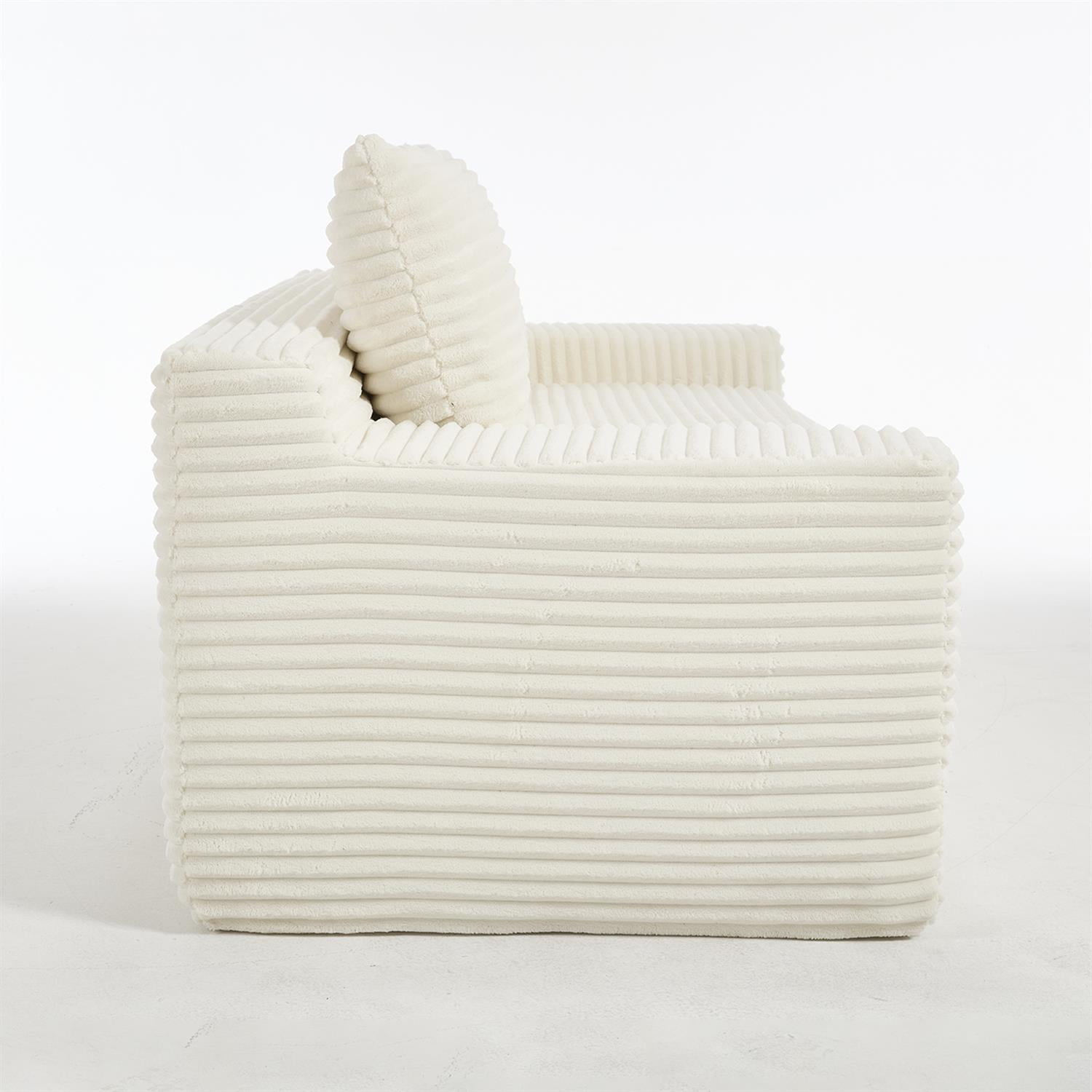 Demi Bonn 72" Cozy Loveseat Sofa Bed with Memory Foam & Sturdy Steel Frame, No Assembly Needed, Convertible 2-in-1 Couch for Small Spaces, Apartments, White