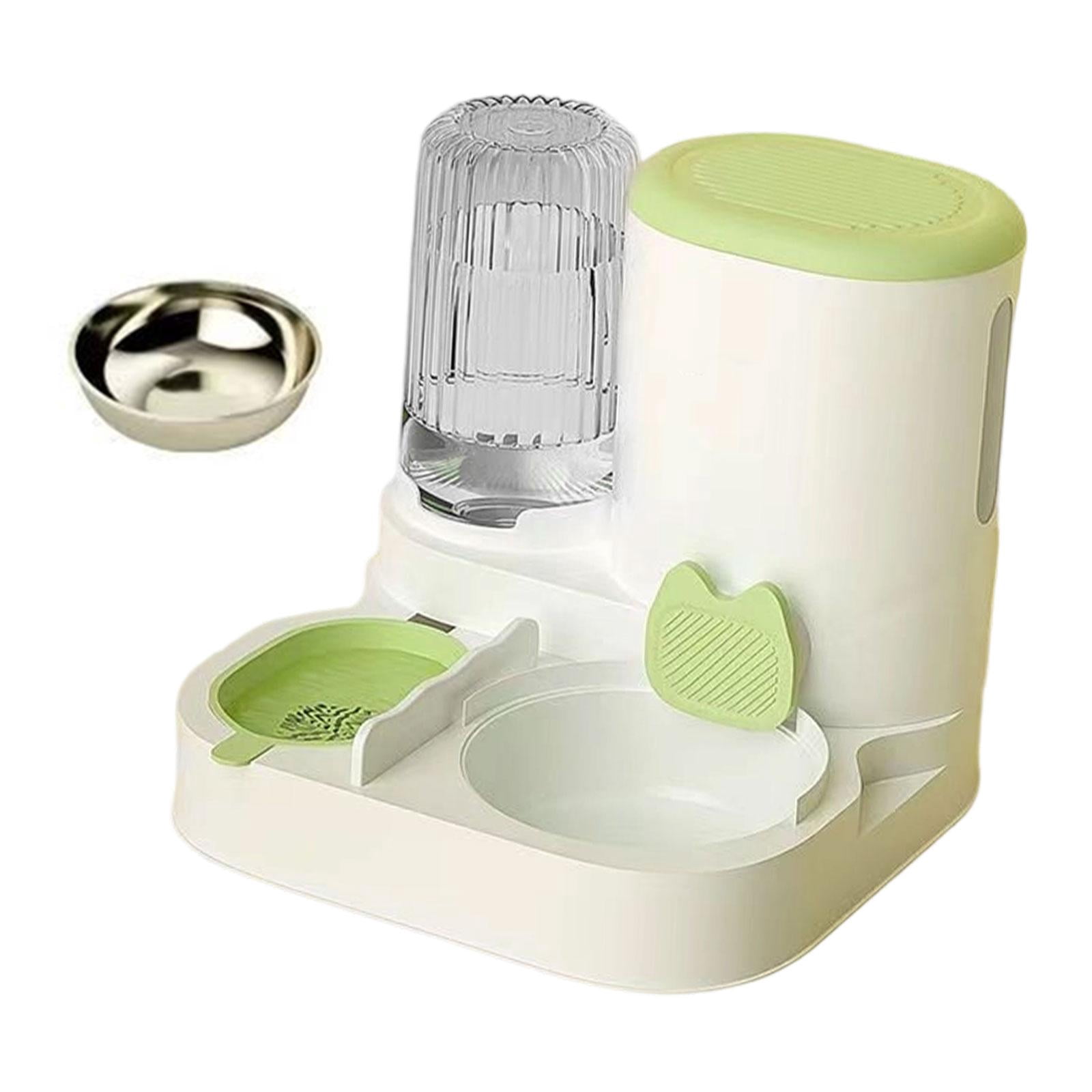 Serenable Automatic Cat Feeder and Water Dispenser Automatic Pet Feeder Compact Pet Supplies Travel Supply Food feed Dog Bowl for Puppy green