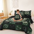 thumbnail image 4 of jejeloiu Checkered Wreath Monogram R 7-Piece Twin Bedding Sets For Kids,Golf Sport Initial Design Bedding Comforter Set For Boys,Black Reversible, 4 of 7