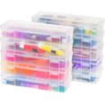 thumbnail image 1 of Small Plastic Hobby Art Craft Supply Organizer Storage Box with SnapTight Closure Latch Art Satchel Storage Case for Ribbons Beads Sticker Yarn and Ornaments Stackable Cl, 1 of 6