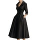 thumbnail image 3 of Vestido Vintage de Mujer, Corte Otoñal, Larga, Elegante, para Cóctel, Fiesta, Eventos Formales e Iglesia. Negro M, 3 of 9