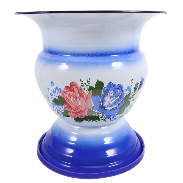 Miangastore 1Pc Enamel Spittoon Convenient Toilet Vintage Chinese Style Spittoon for Home