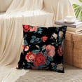thumbnail image 3 of LALILO Throw Pillow Covers Flowers Roses Floral Vintage With Beautiful Cushion Cover 18" x 18", 2 Pack, 3 of 6