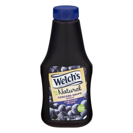 (3 Pack) Welch's Natural Concord Grape Spread, 18 (Best Grape Jelly Recipe)