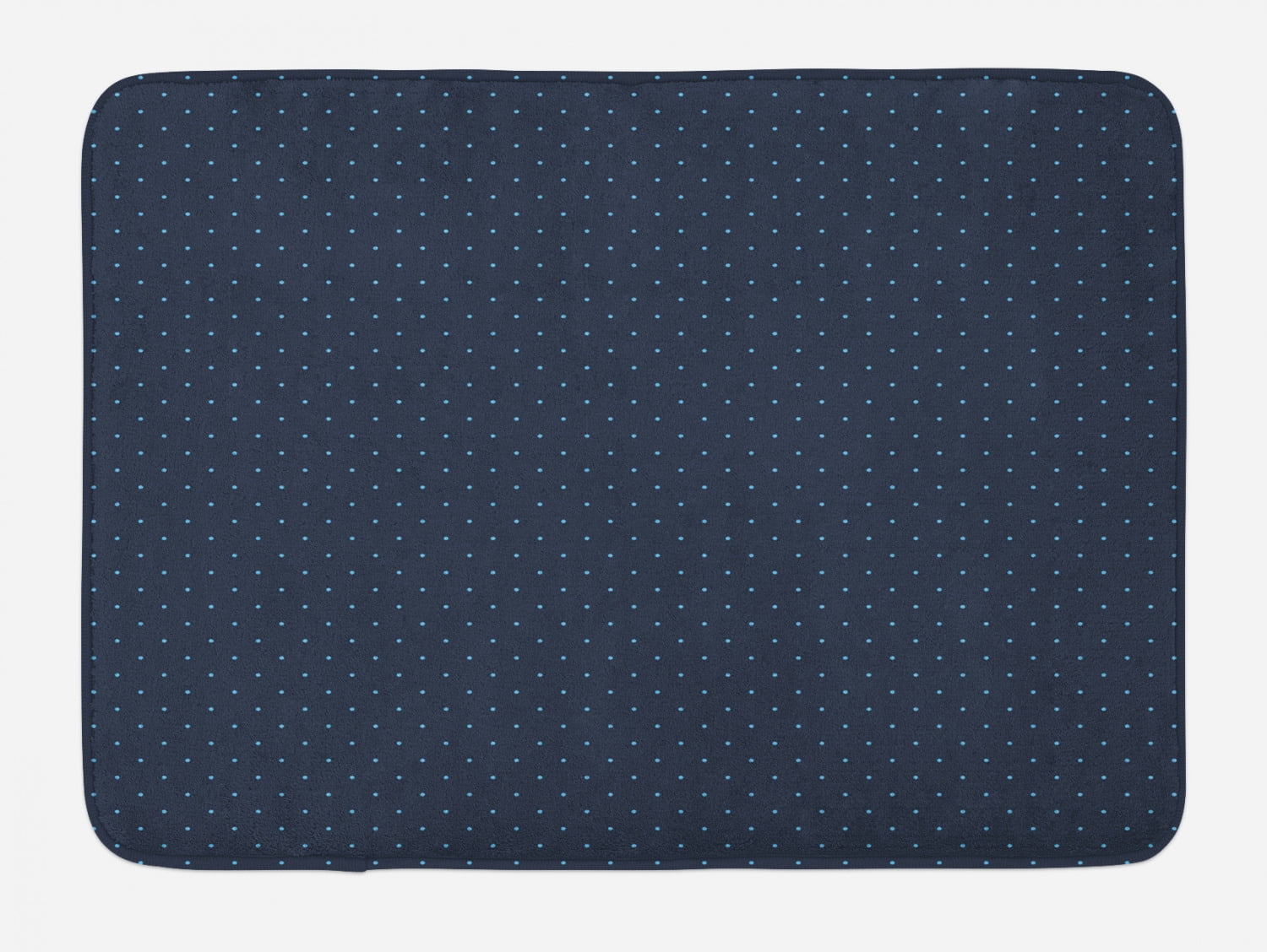 Dark Blue Bath Mat, Simple Small Color Dots on Dark Blue Background