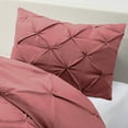 thumbnail image 5 of Nestl 2 Piece Pinch Pleated Pintuck Duvet Cover Set with Shams, Soft Microfiber,Button Closure Bedding Set, Twin - Mauve, 5 of 9