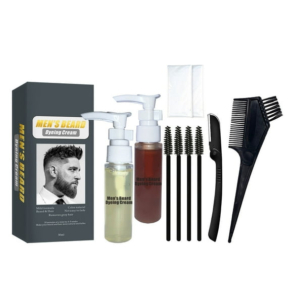 Ckulufk Facial Hair Dyeing Mild Formula Not Easy To Fade Men's Facial Hair Dyeing Set