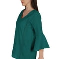 thumbnail image 6 of Moomaya Bell Sleeve Cotton Tunic For Womens V-neck Plain Summer Schiffli Top, 6 of 8