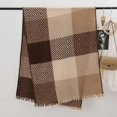 thumbnail image 3 of Poncho grueso clásico para mujer, bufanda de cachemira con estampado a cuadros de lujo, manta cálida, pashminas con borlas, bufanda 2023, 3 of 5
