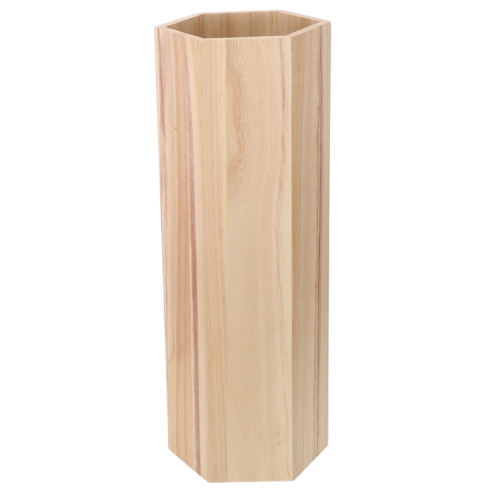 AURARMLET Hexagon Walnut Wood Umbrella Stand Space-Saving Indoor Holder 47.2x7.3x6.3in Stylish Home Entryway Organizer