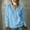 Blue, variant on Women's V-Neck Henley Sweatshirt,Long Sleeve Fleece Pullover with Pocket,Casual Loose Fit Top for Fall Winter