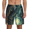 thumbnail image 3 of Uemuo Enchanted Forest Skull Path Pattern Mens Swim Trunks Quick Dry Board Shorts with Mesh Lining, Stretch Beach Shorts Quick Dry No-Chafing Board Shorts-Small, 3 of 9