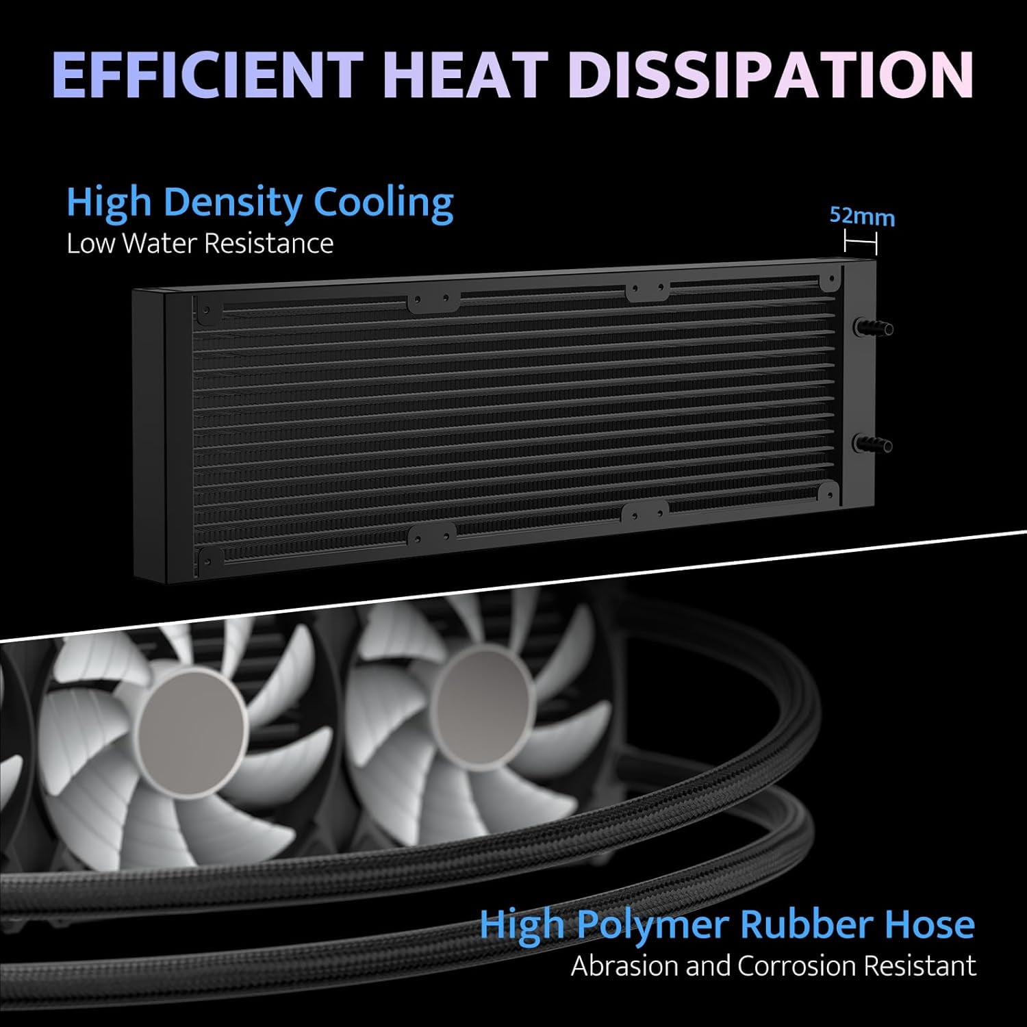 darkFlash DF-DV360S-BK Liquid CPU Cooler LCD Screen ARGB PWM Radiator Aio Compatible w/Intel 1851/1700, AMD AM4/AM5 Black