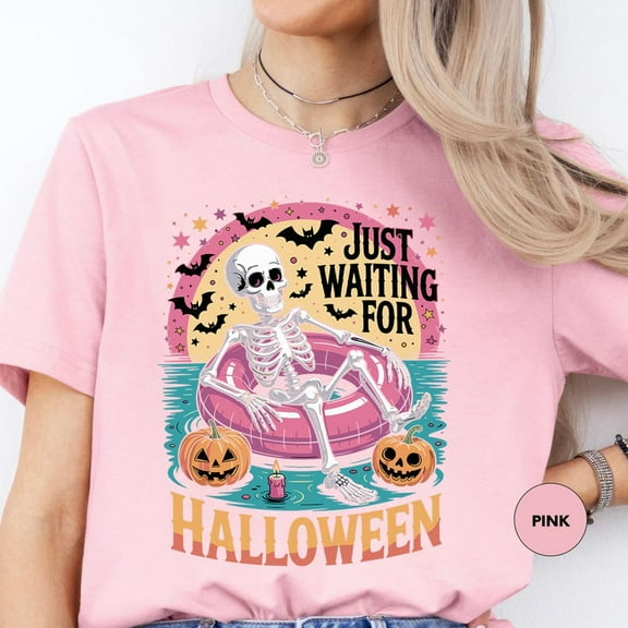 Just Waiting For Halloween Shirt, Cute Halloween Shirt, Halloween Shirt, Spooky Summer Shirt,Halloween Gift T Shirt, Summerween Tee
