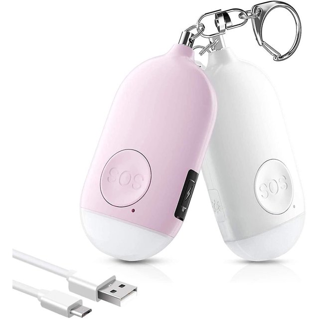 Usb Rechargeable Self Defense Personal Alarm Keychain 130 Db Security