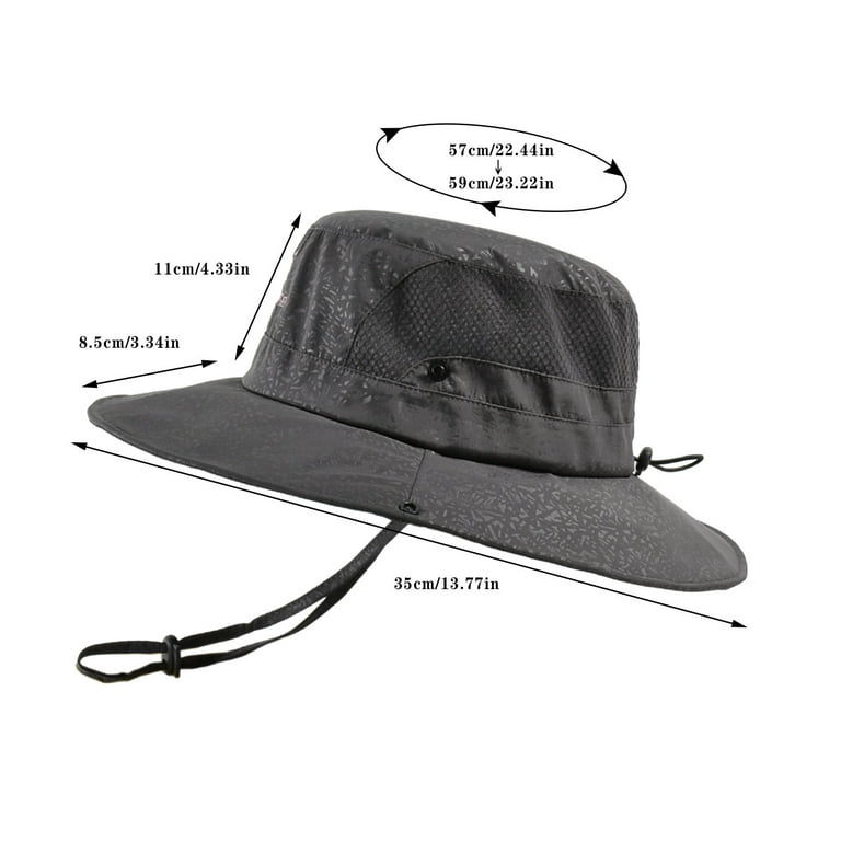 Sun Hat Womens Large Head Mountaineering Fishing Solid Color Hood Rope  Outdoor Shade Foldable Casual Breathable Bucket Hats For Men Sun Protection  