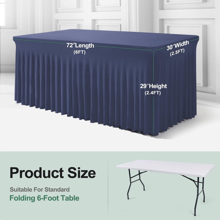 One-Piece Spandex Table Cloth Skirt for 6FT Rectangle Tables - Walmart.com