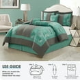 thumbnail image 6 of Lanco Aqua Grey Comforter Set King Size, 7 Piece Jacquard Soft Bedding Set, All Season, Bedskirt, Pillows & Shams, 6 of 7