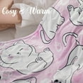 thumbnail image 4 of Cat Blanket Flannel Throw Blankets Cozy Soft Plush Fuzzy Travel Blanket, Cute Home Decor Stuff, Birthday Christmas Cat Gifts for Women Men Teen, 50"x60" (Pink White), 4 of 6