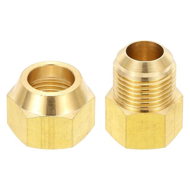 Uxcell 1/2" Flare Femenino x 5/8" Flare Masculino Accesorio de Tubo de Latón con Tuerca de Flare