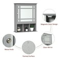 thumbnail image 5 of kleankin Bathroom Medicine Cabinet Wall Mount with Mirror Door 3 Shelf Organizer for Bathroom, Kitchen, Gray, 5 of 9