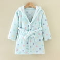 thumbnail image 2 of Gibobby Toddler Kids Cartoon Bathrobe Flannel Kids Robe Pajamas for 12 18 Months 2-12T Boys Girls Winter Clothes Cozy Thick Sleepwear for All Seasons Toddler Pajamas,Mint Green,Size 3-4T, 2 of 4