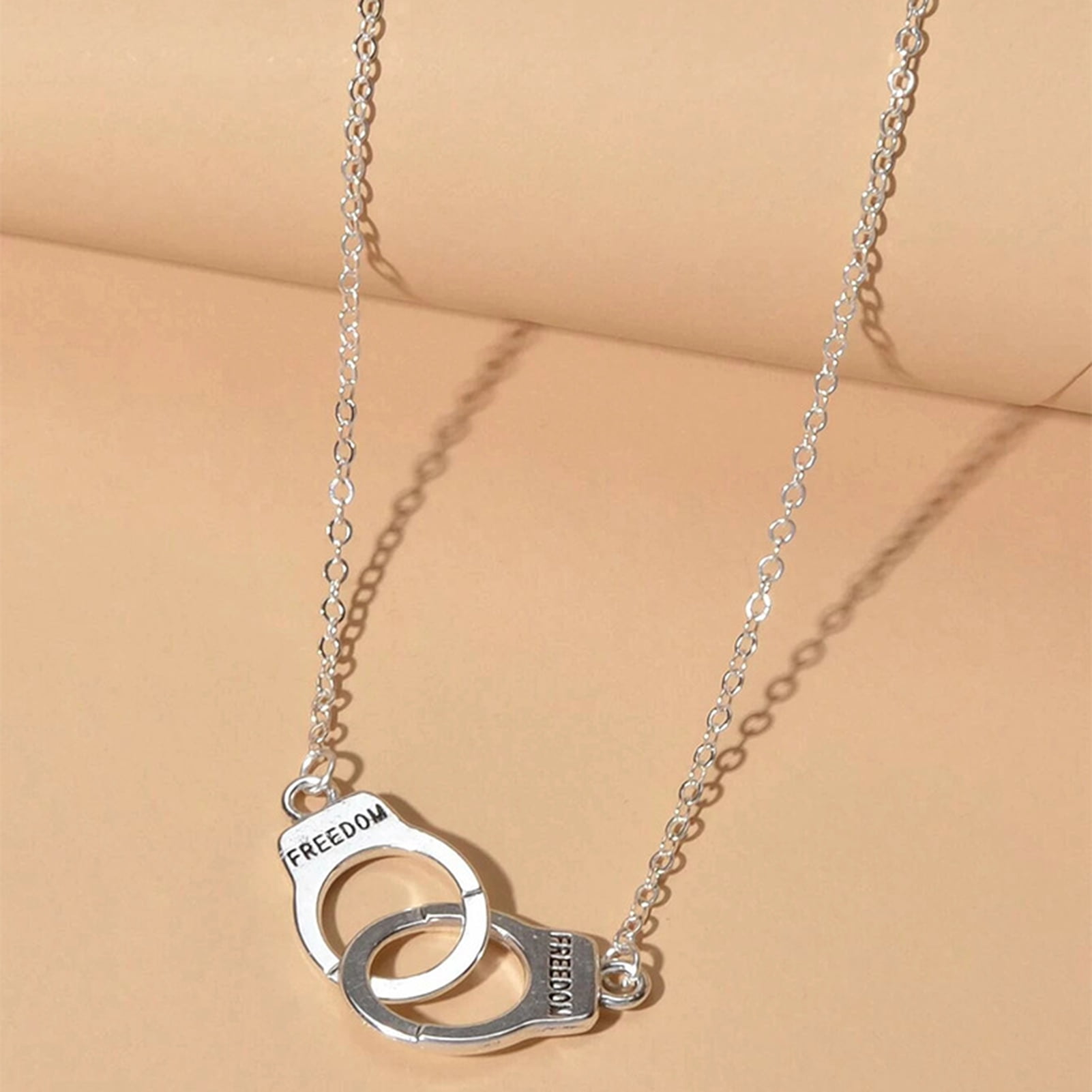 New Fashion Design Handcuffs Choker Pendant Necklace Chain Women Lovers Gift T^ 