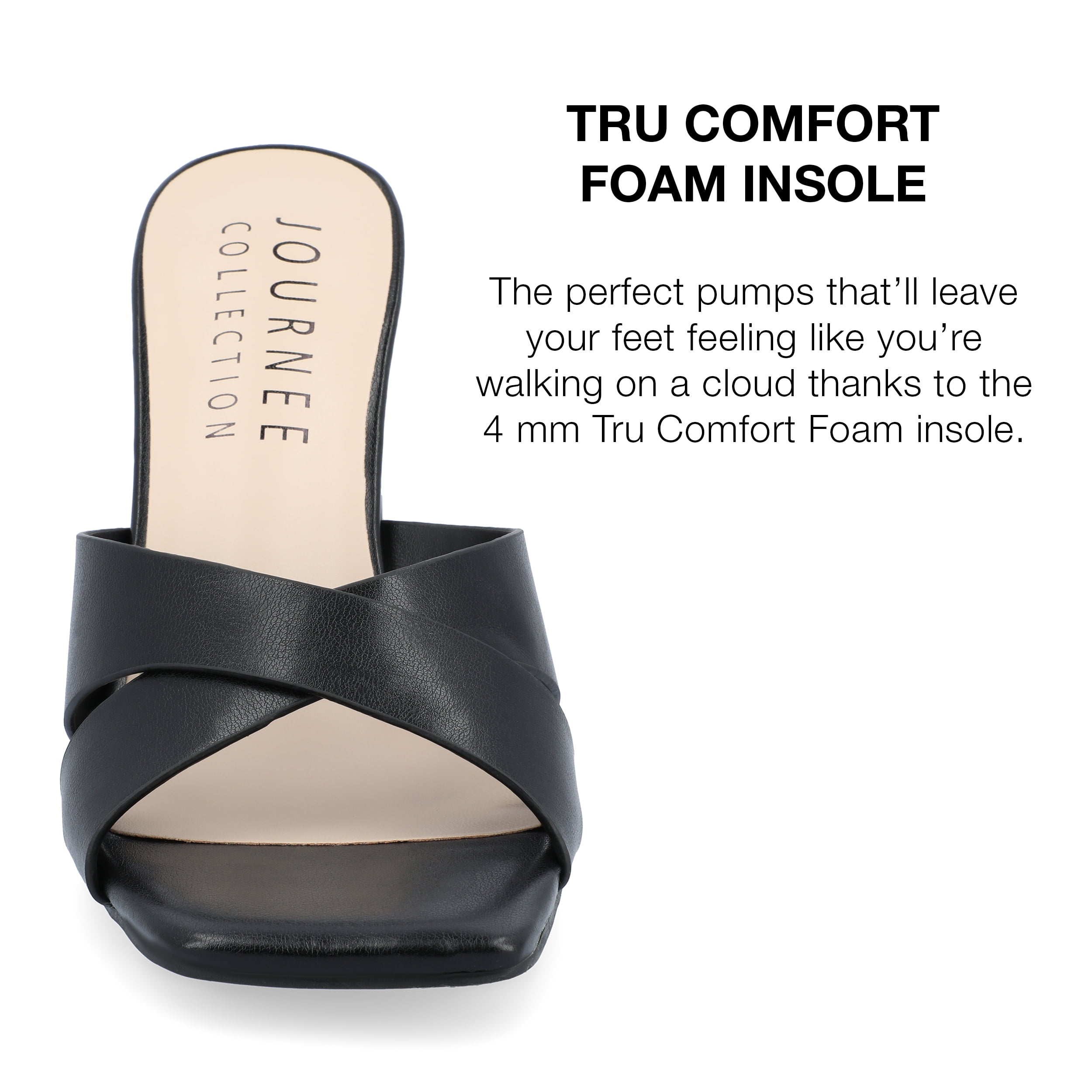 Journee Collection Womens Chazz Tru Comfort Foam Vegan Leather Block Heel Sandals