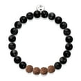 thumbnail image 3 of Feng Shui | Black Line Agate x Rudraksha |  Mala Bracelet, 3 of 8