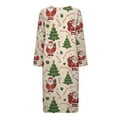 thumbnail image 4 of Yuyamidu Santa Claus Womens Robes Xmas Tree Zipper Front Long Robe Christmas Long Sleeve Bathrobe Lightweight Sleepwear Gowns Size S Loose Loungewear Dress, 4 of 7