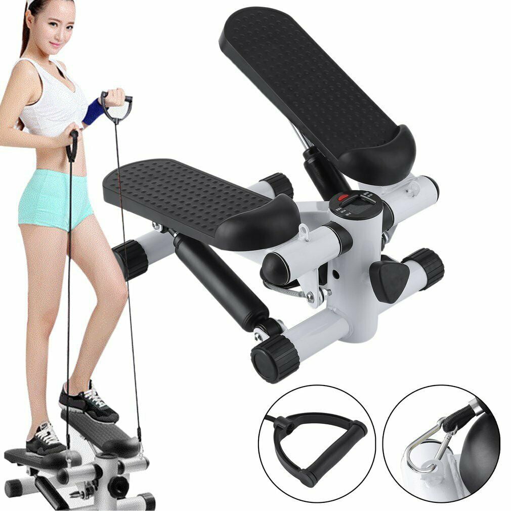 Exercise Mini Stepper Machine Workout Step Trainer Climber with Resistance Bands 